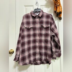 Old Navy Red and White Casual Button Down Shirt